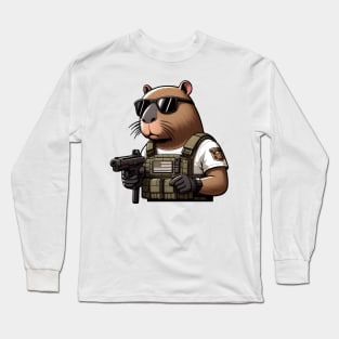 tactical capybara Long Sleeve T-Shirt